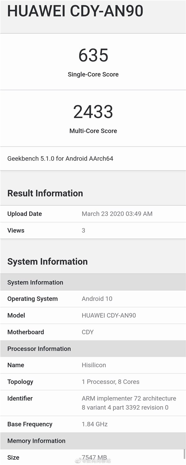 荣耀30S Geekbench 性能跑分曝光