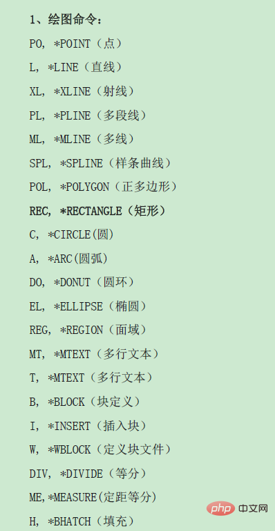 cad快捷键命令大全