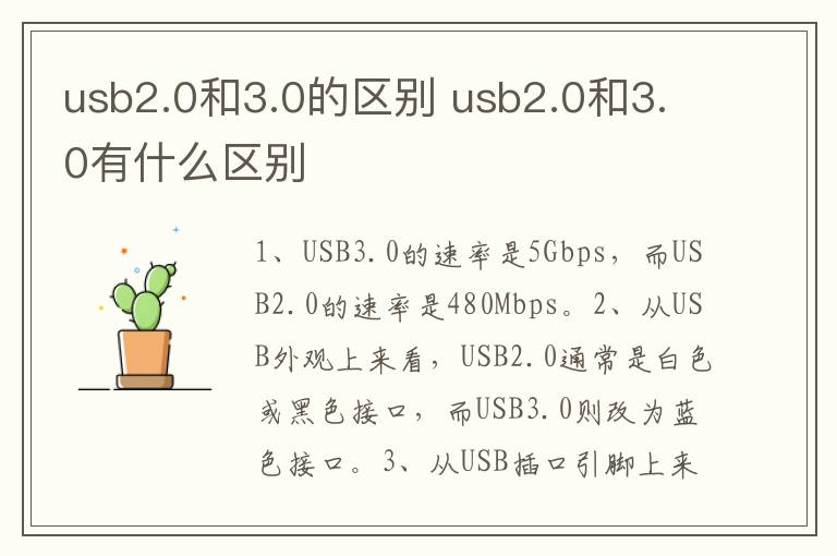 usb3.0和2.0的区别